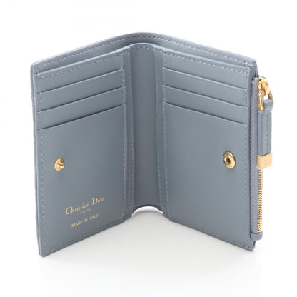 Dior Bifold Wallet Caro Dahila Cannage Sky Blue Leather — view 3