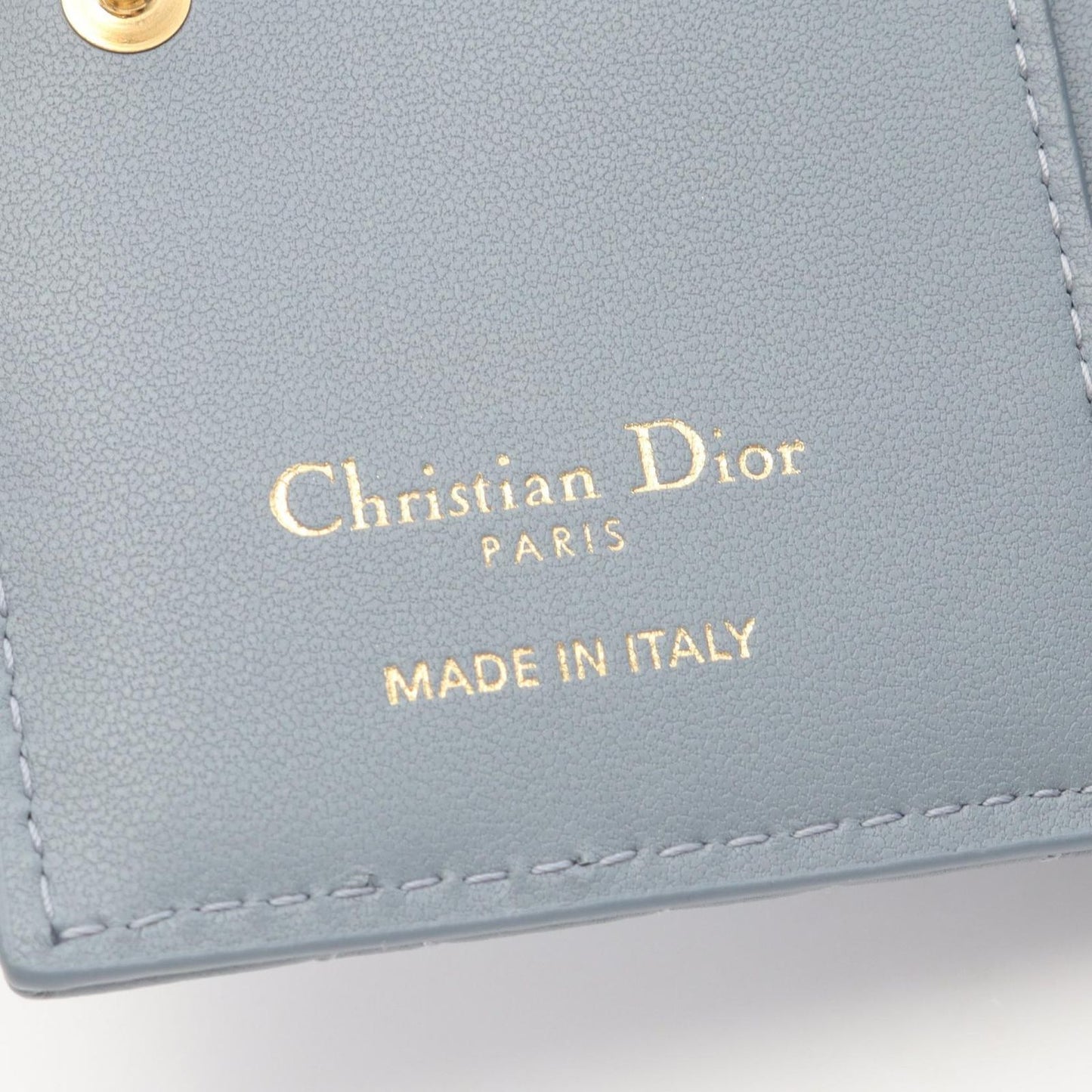 Dior Bifold Wallet Caro Dahila Cannage Sky Blue Leather — view 5