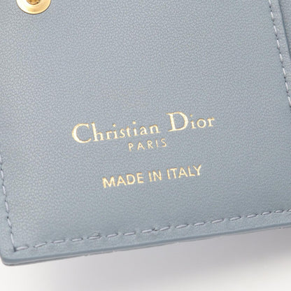 Dior Bifold Wallet Caro Dahila Cannage Sky Blue Leather — view 5