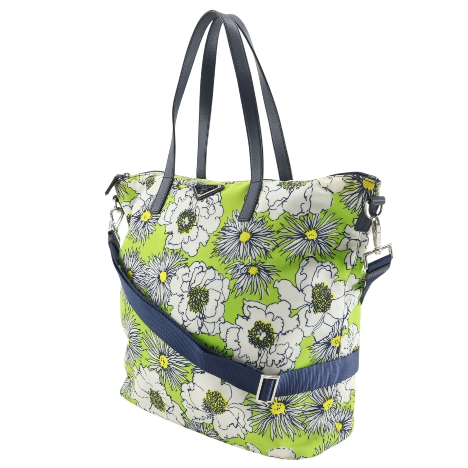 Prada 2-Way Shoulder Nylon Yellow Green LadyTote Bag — view 2