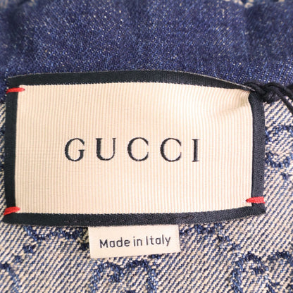 Gucci GG Denim Leather Trim Square Patch Belted 34 Jacket — view 6