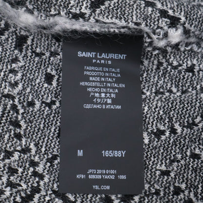 Saint Laurent Paris Black White Mohair Cardigan — view 4