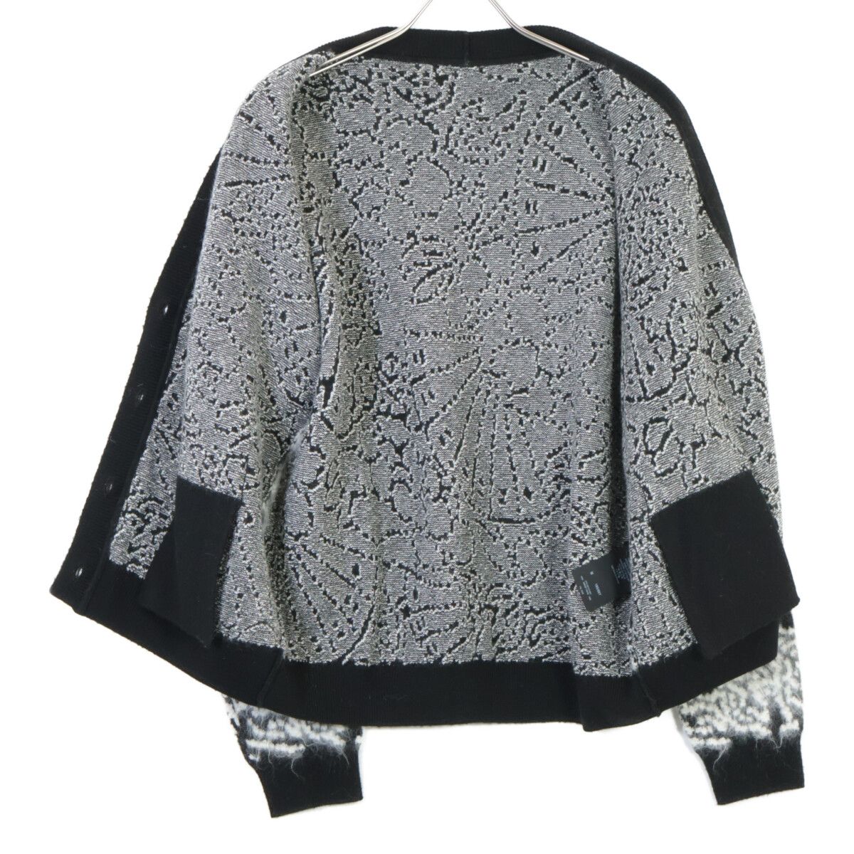 Saint Laurent Paris Black White Mohair Cardigan — view 3