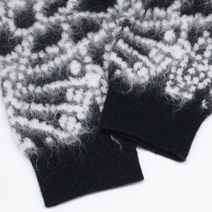 Saint Laurent Paris Black White Mohair Cardigan — view 6