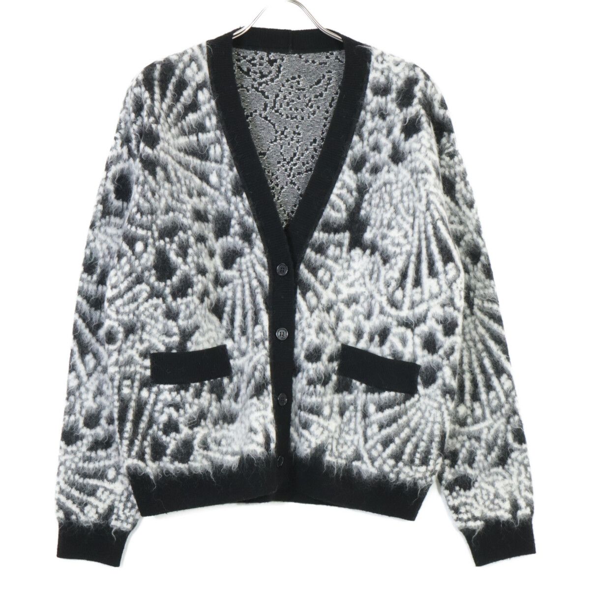Saint Laurent Paris Black White Mohair Cardigan