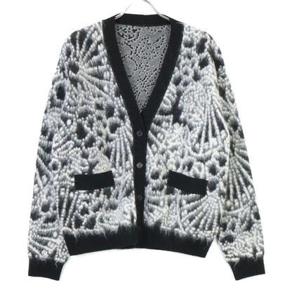 Saint Laurent Paris Black White Mohair Cardigan