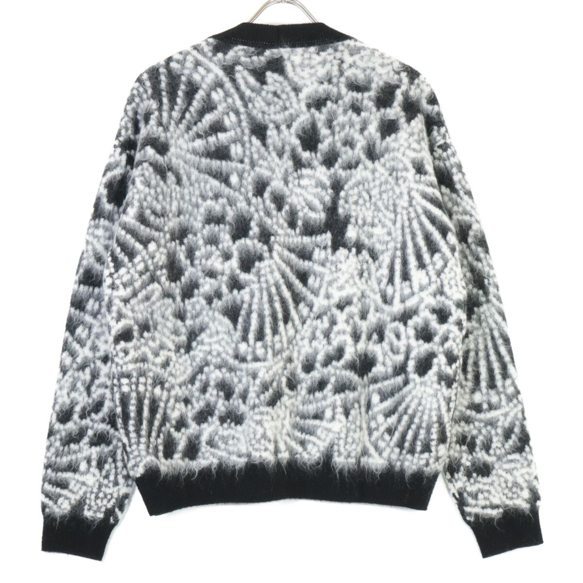 Saint Laurent Paris Black White Mohair Cardigan — view 2