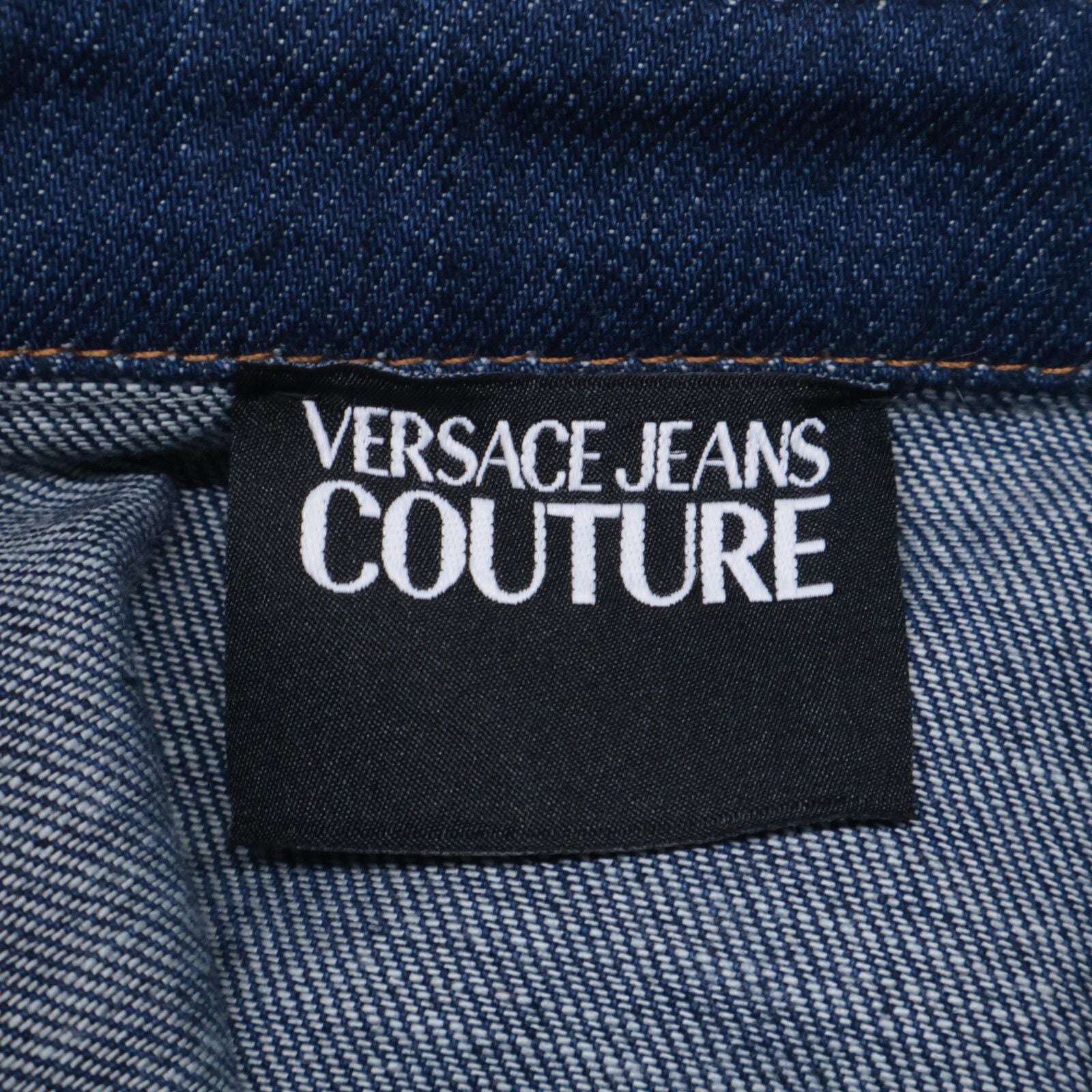 Versace Jeans Indigo Multicolor Gold Button Denim Combination Shirt 36 — view 3