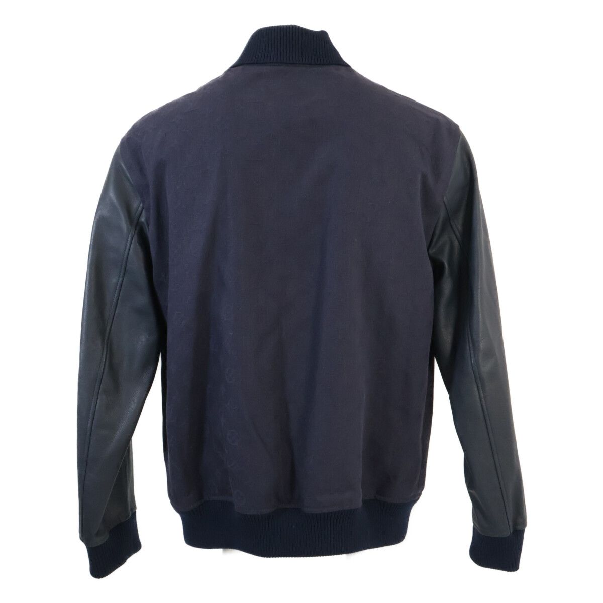 Louis Vuitton Leather Monogram Denim Contrast Zip Up Jacket 48 — view 3