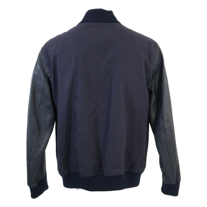 Louis Vuitton Leather Monogram Denim Contrast Zip Up Jacket 48 — view 3