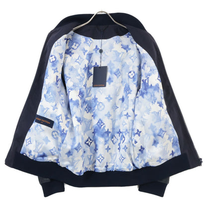 Louis Vuitton Leather Monogram Denim Contrast Zip Up Jacket 48 — view 4