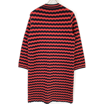 Gucci Red Cotton Wool Long Cardigan — view 2