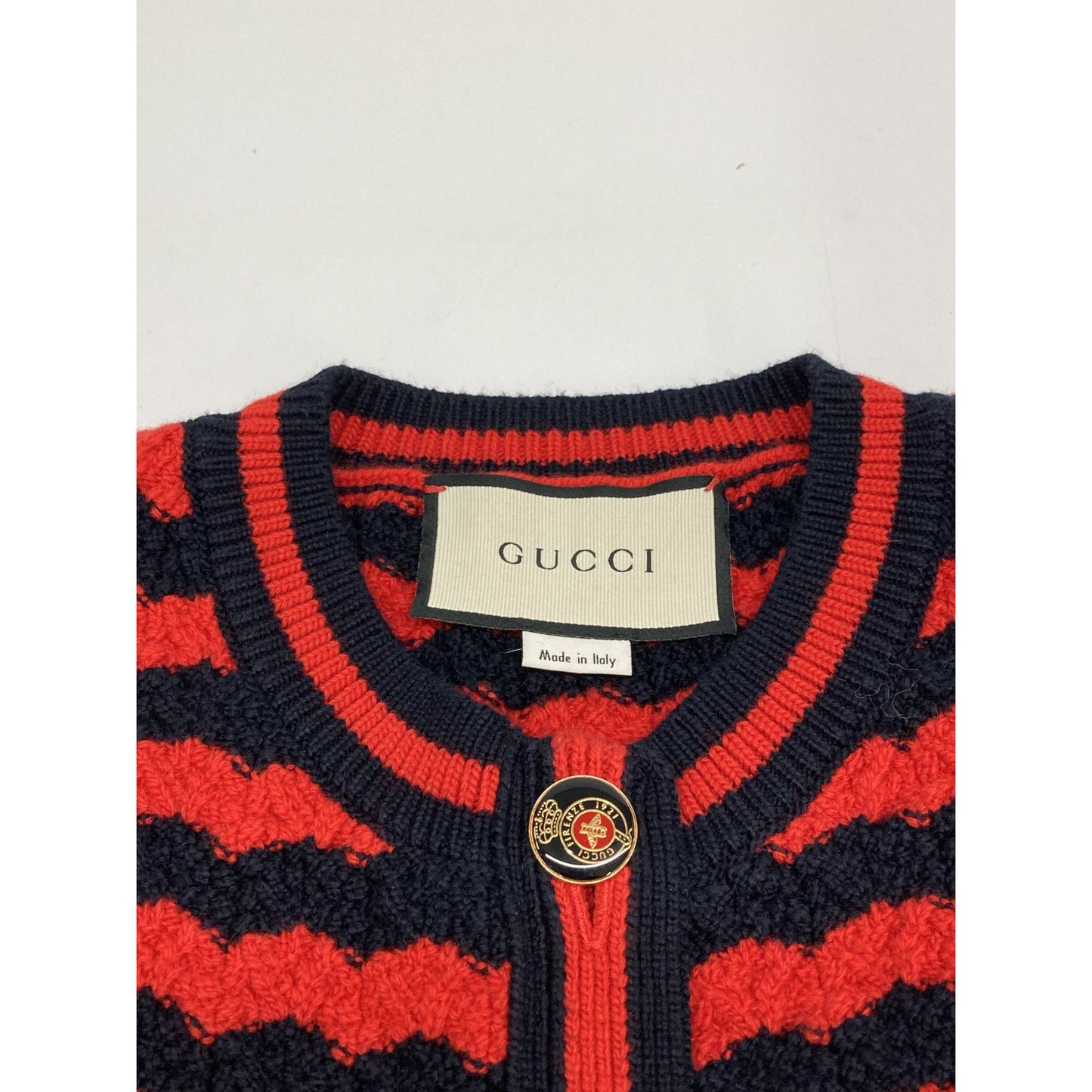 Gucci Red Cotton Wool Long Cardigan — view 7