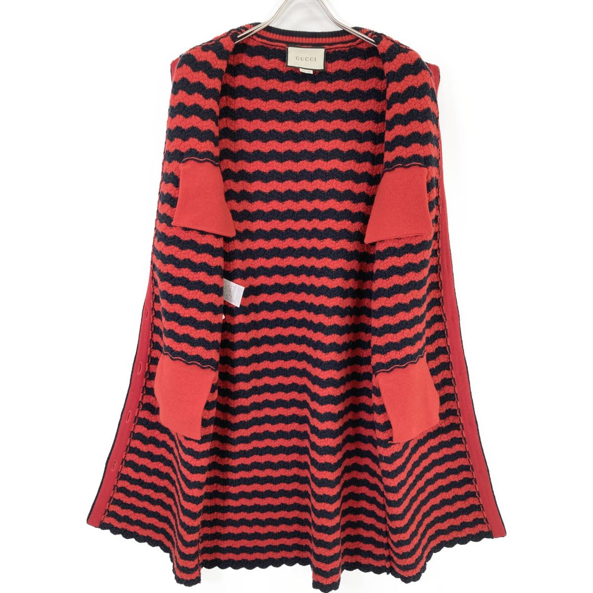 Gucci Red Cotton Wool Long Cardigan — view 3