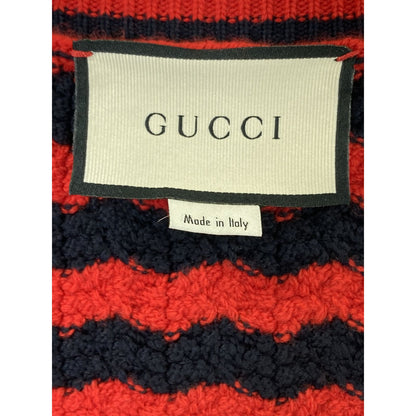 Gucci Red Cotton Wool Long Cardigan — view 4
