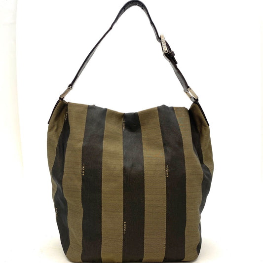 Fendi Pecan Pattern Bag Nylon Brown
