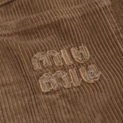 Miu Miu Back Logo Corduroy Wide Pants 38 — view 7