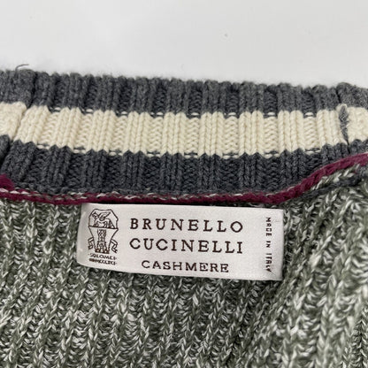 Brunello Cucinelli Green Cotton Cashmere Button Knit Cardigan 44 — view 4