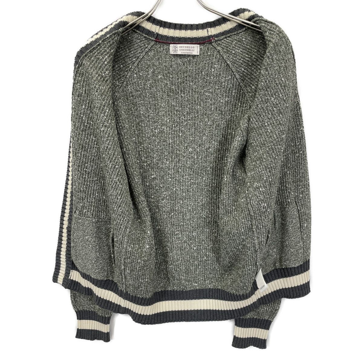 Brunello Cucinelli Green Cotton Cashmere Button Knit Cardigan 44 — view 3
