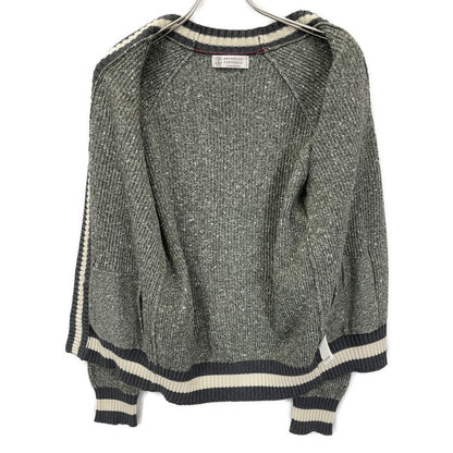 Brunello Cucinelli Green Cotton Cashmere Button Knit Cardigan 44 — view 3