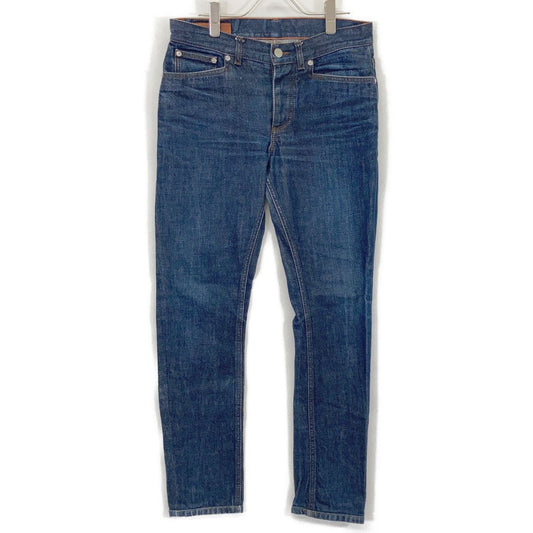 Hermes Series Button Selvedge Leather Patch Denim Indigo 40 Jeans