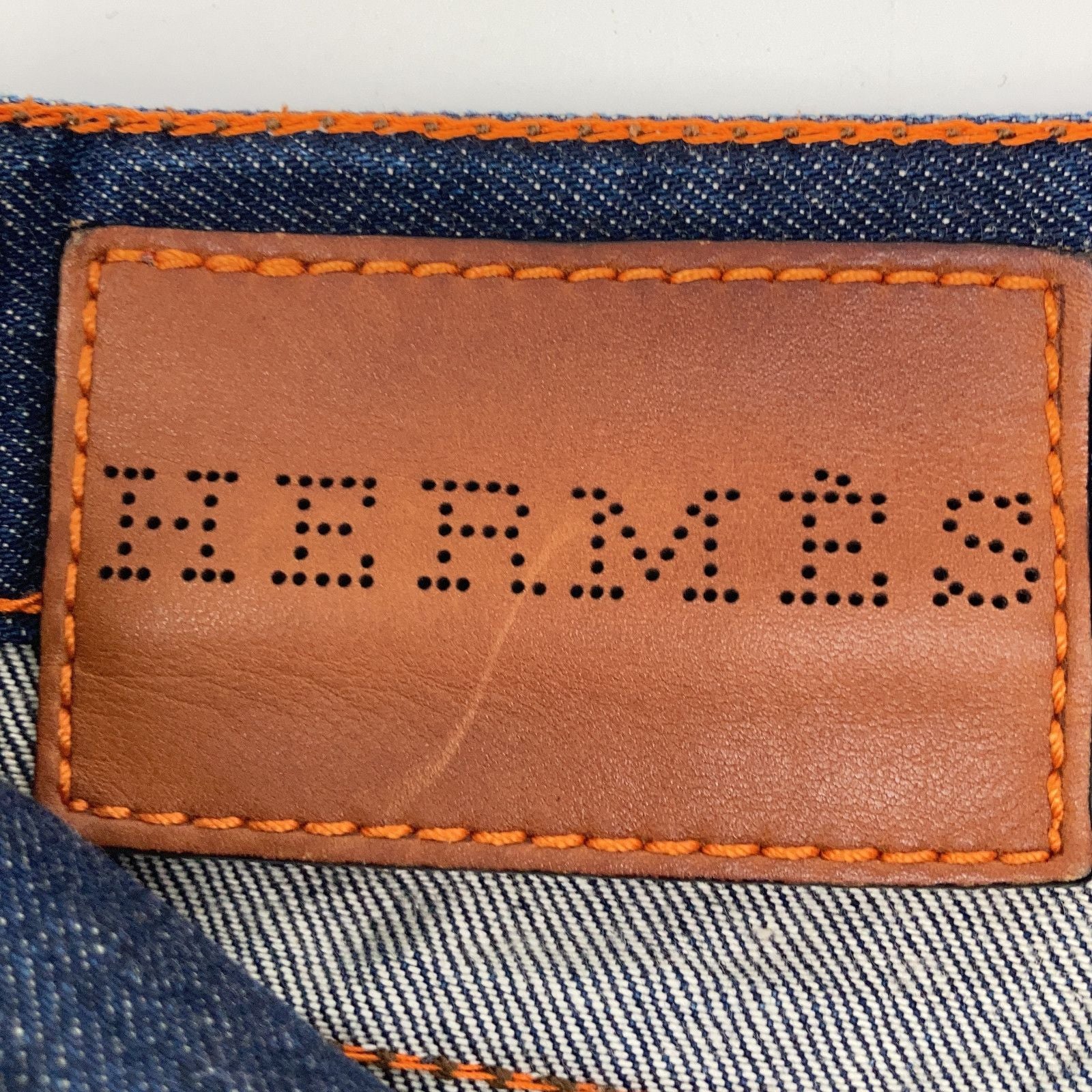 Hermes Series Button Selvedge Leather Patch Denim Indigo 40 Jeans — view 3
