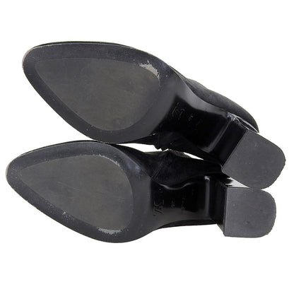 Louis Vuitton Suede LV Donna Line Chunky Heels Boots Shoes Black — view 2