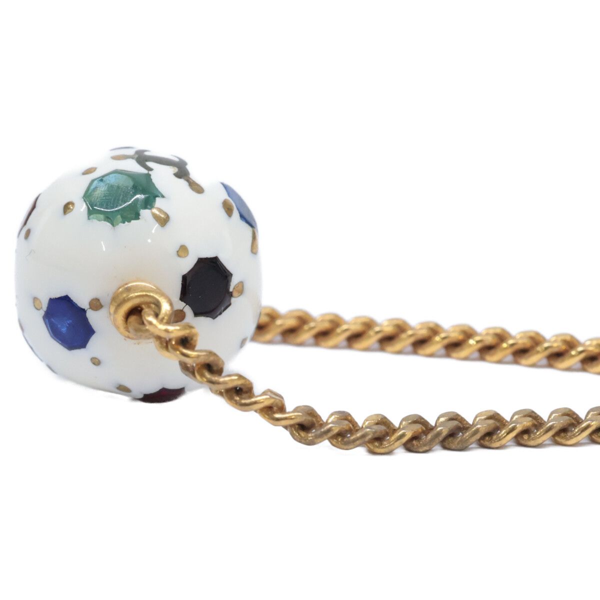 Chanel CC Logo Soccer Ball Motif Multi Stone Bracelet — view 8