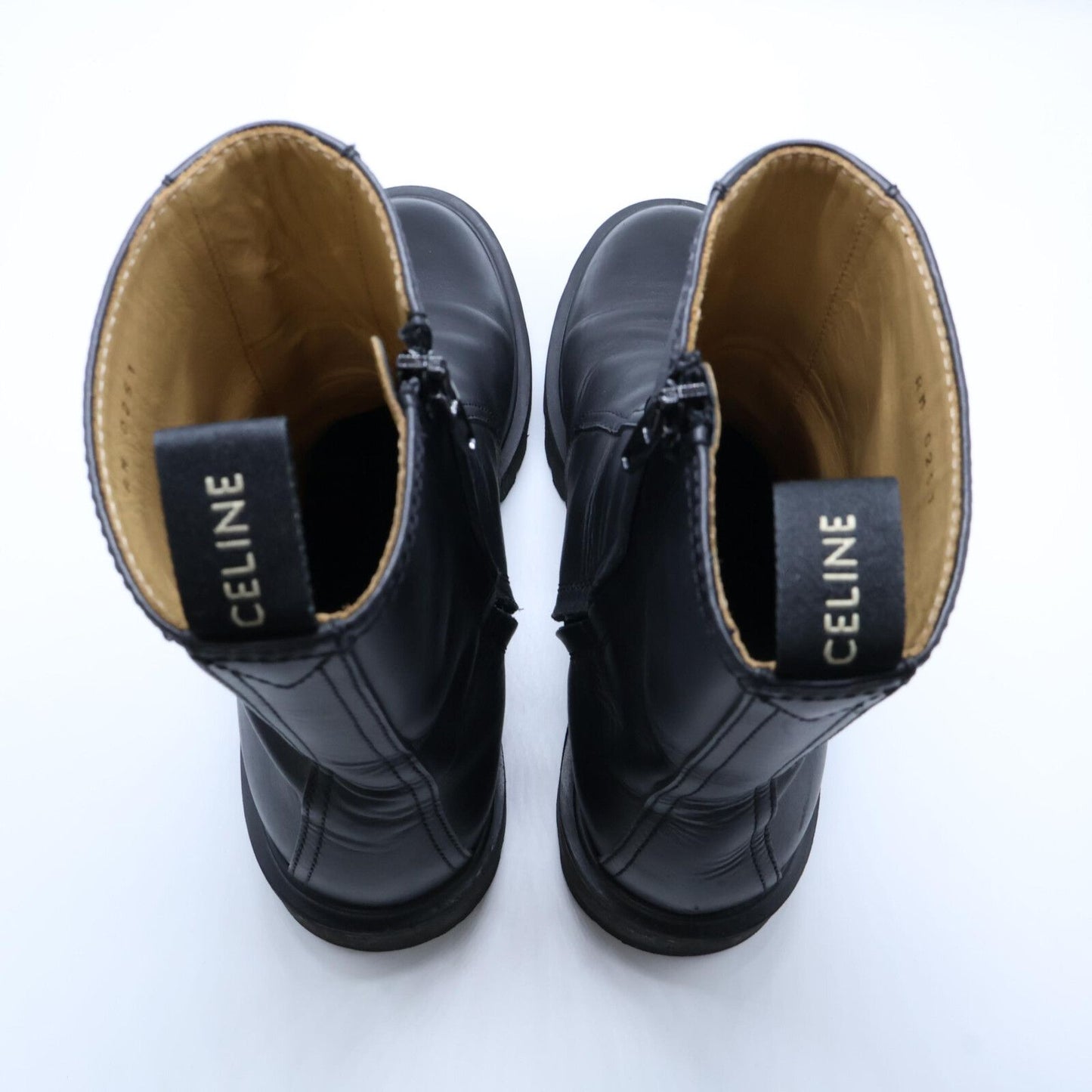 Celine Triomphe Leather Side Zip Boots — view 5