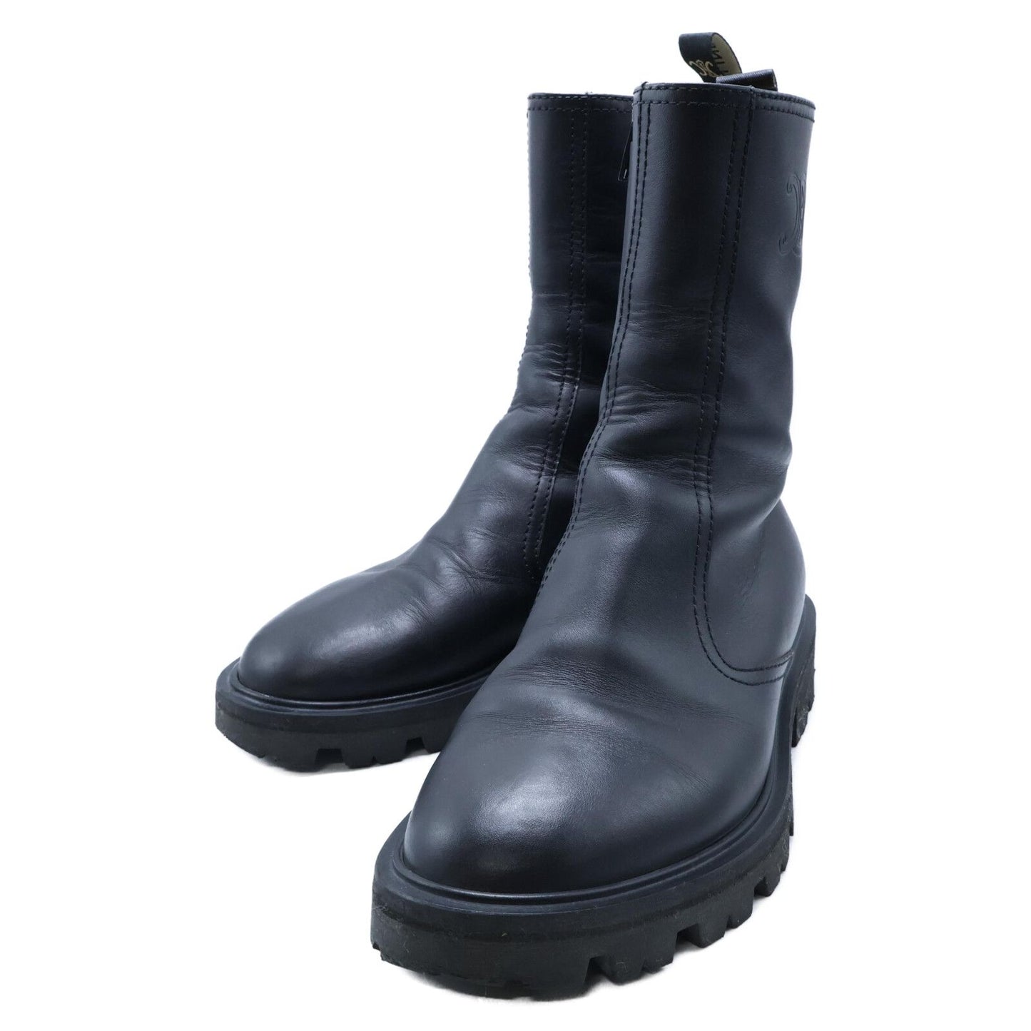 Celine Triomphe Leather Side Zip Boots