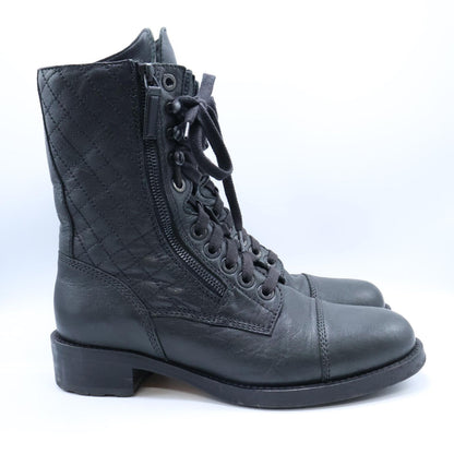 Chanel CC Logo Quilted Zip Boot — view 4