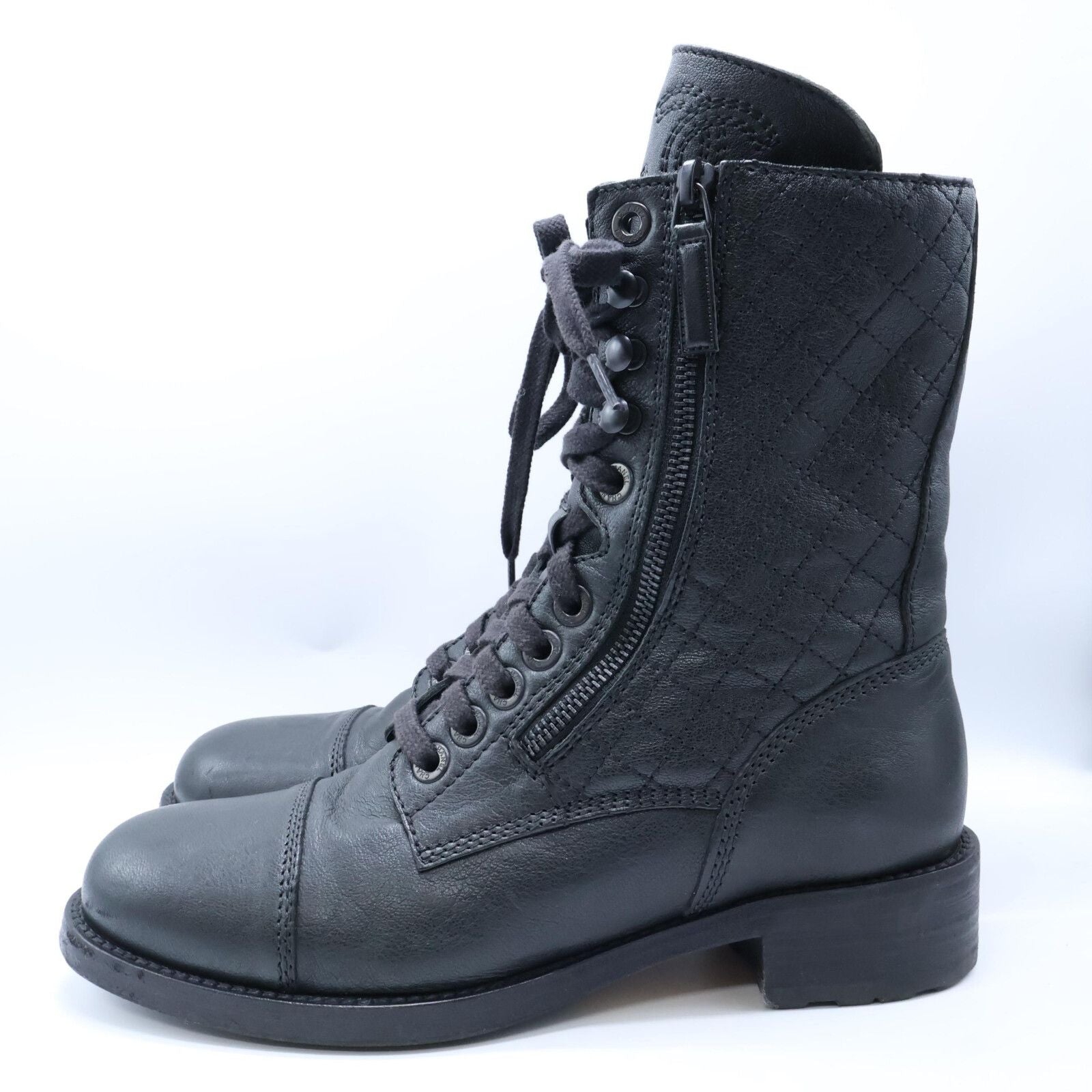 Chanel CC Logo Quilted Zip Boot — view 2