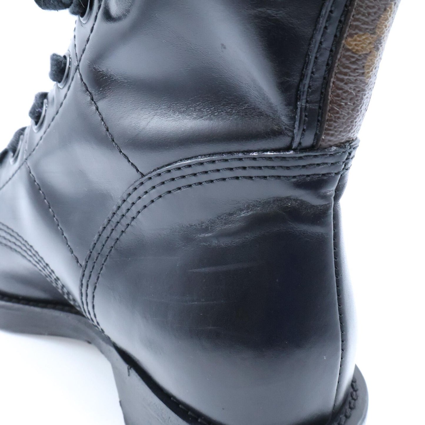 Louis Vuitton Metropolis Line Monogram Leather Ankle Lace Up Short Boots — view 9
