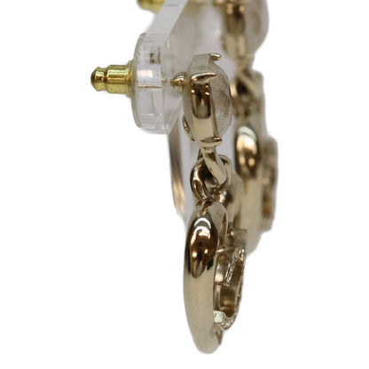Chanel Gold CC Logo Heart Rhinestone Earrings — view 4