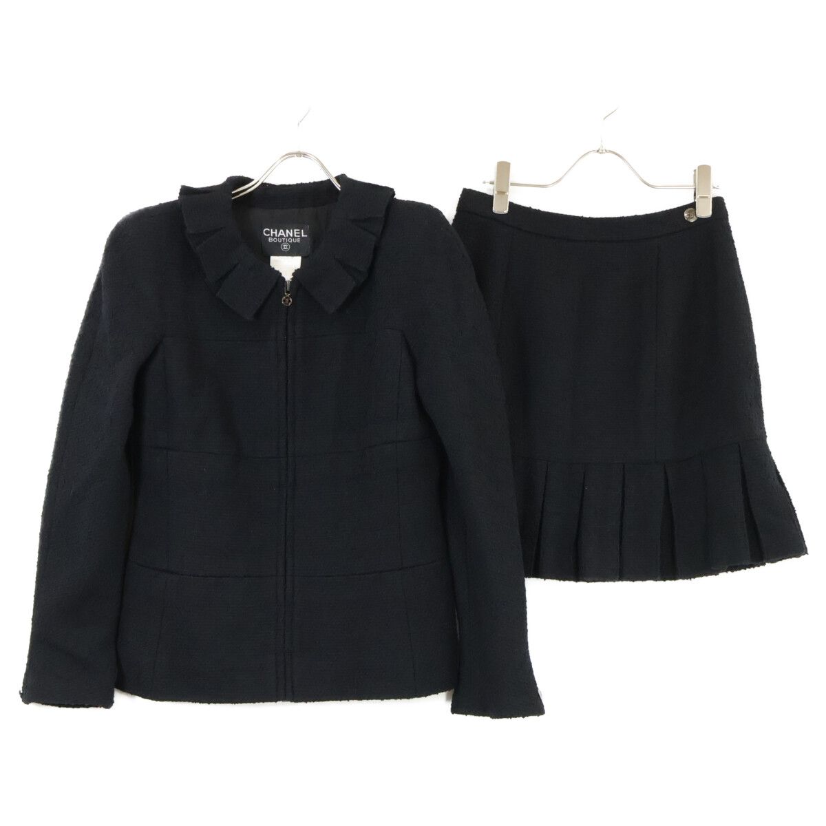 Chanel Tweed Jacket Skirt Set 40