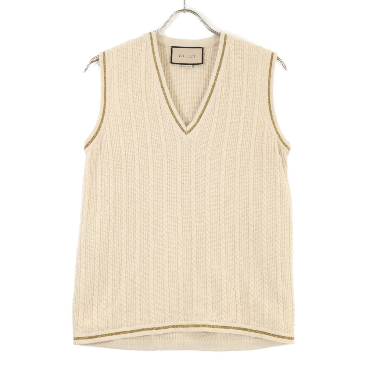 Gucci Glitter Line Cable Knit Vest — view 2