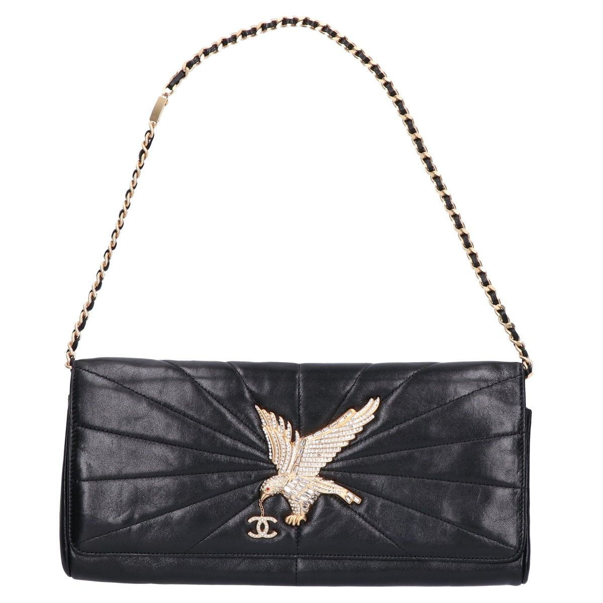 Chanel Collection Lambskin Eagle Chain Clutch