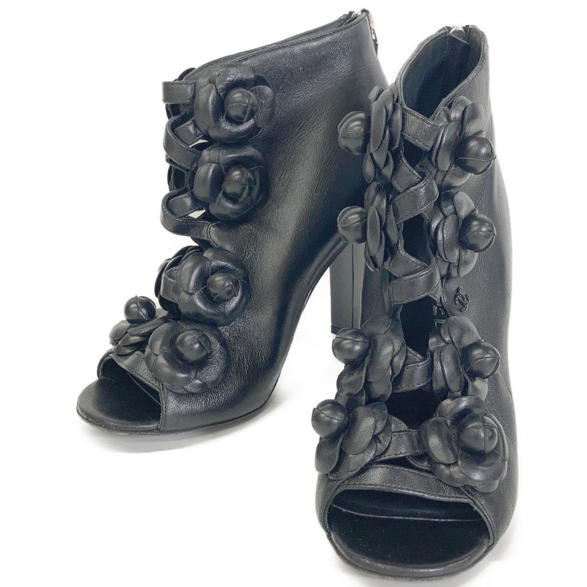 Chanel Leather Camellia Boot