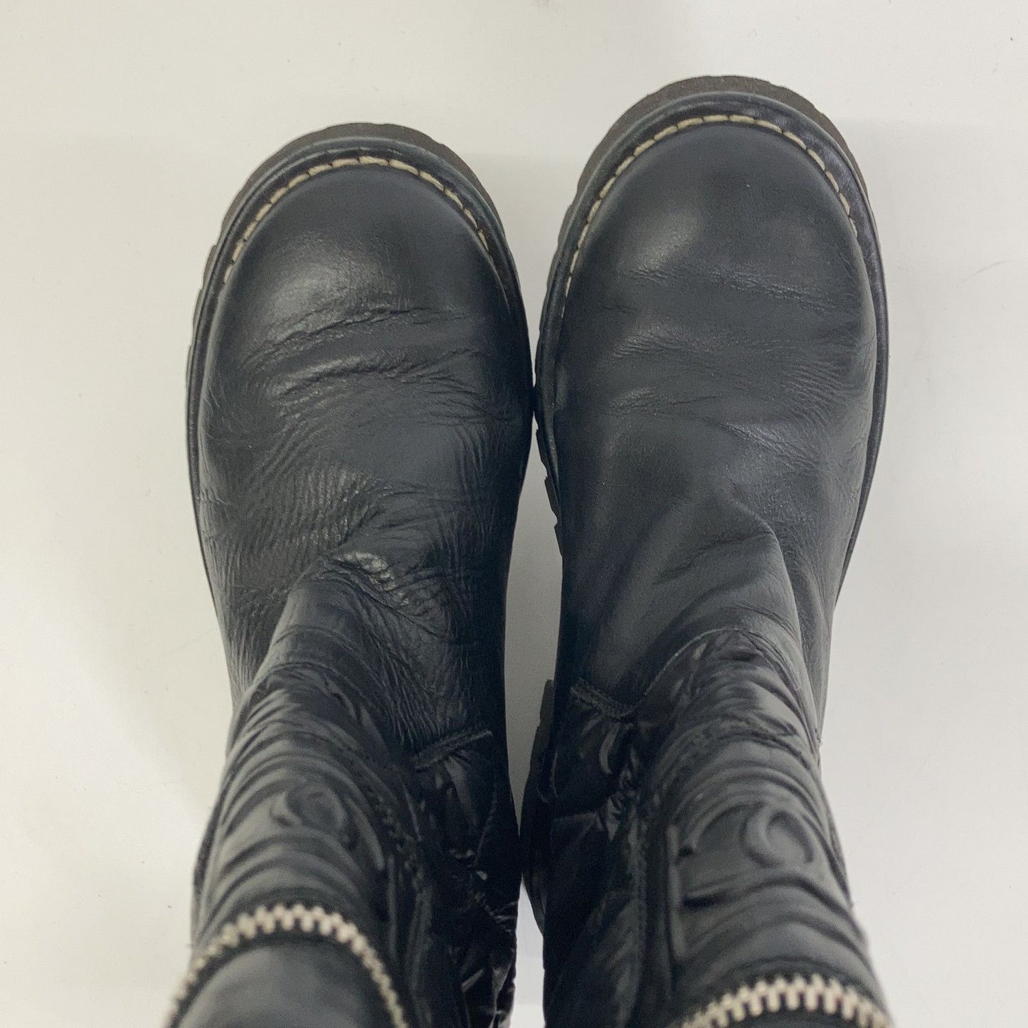 Chanel CC Logo Quilted Nylon Leather Boots — view 6