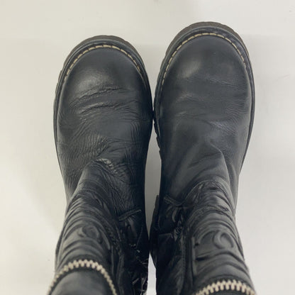Chanel CC Logo Quilted Nylon Leather Boots — view 6