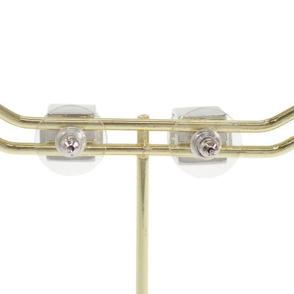 Chanel CC Cube Square Earrings Both Ears Stud Metal Crystal Clear Strass Silver — view 4