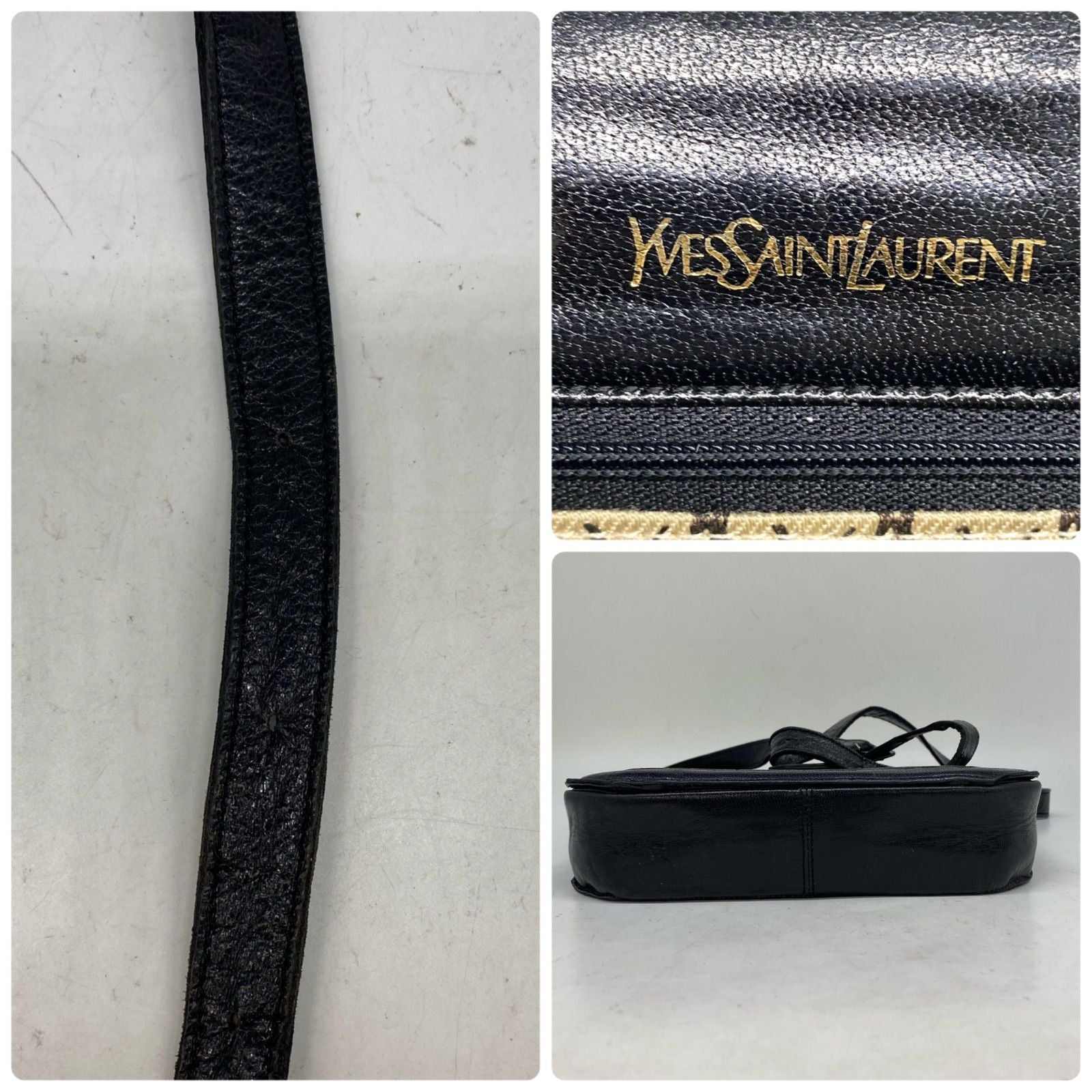 Saint Laurent Yves Shoulder Bag YSL Leather Black — view 8