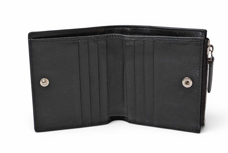 Gucci Mini Wallet Folded Micro Guccissima Black — view 5