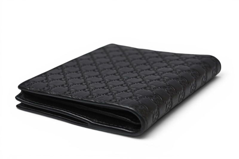 Gucci Mini Wallet Folded Micro Guccissima Black — view 2