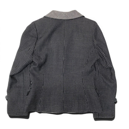 Dior Tailored Jacket Leather Piping Plaid All Over Pattern 9 Black White — view 3