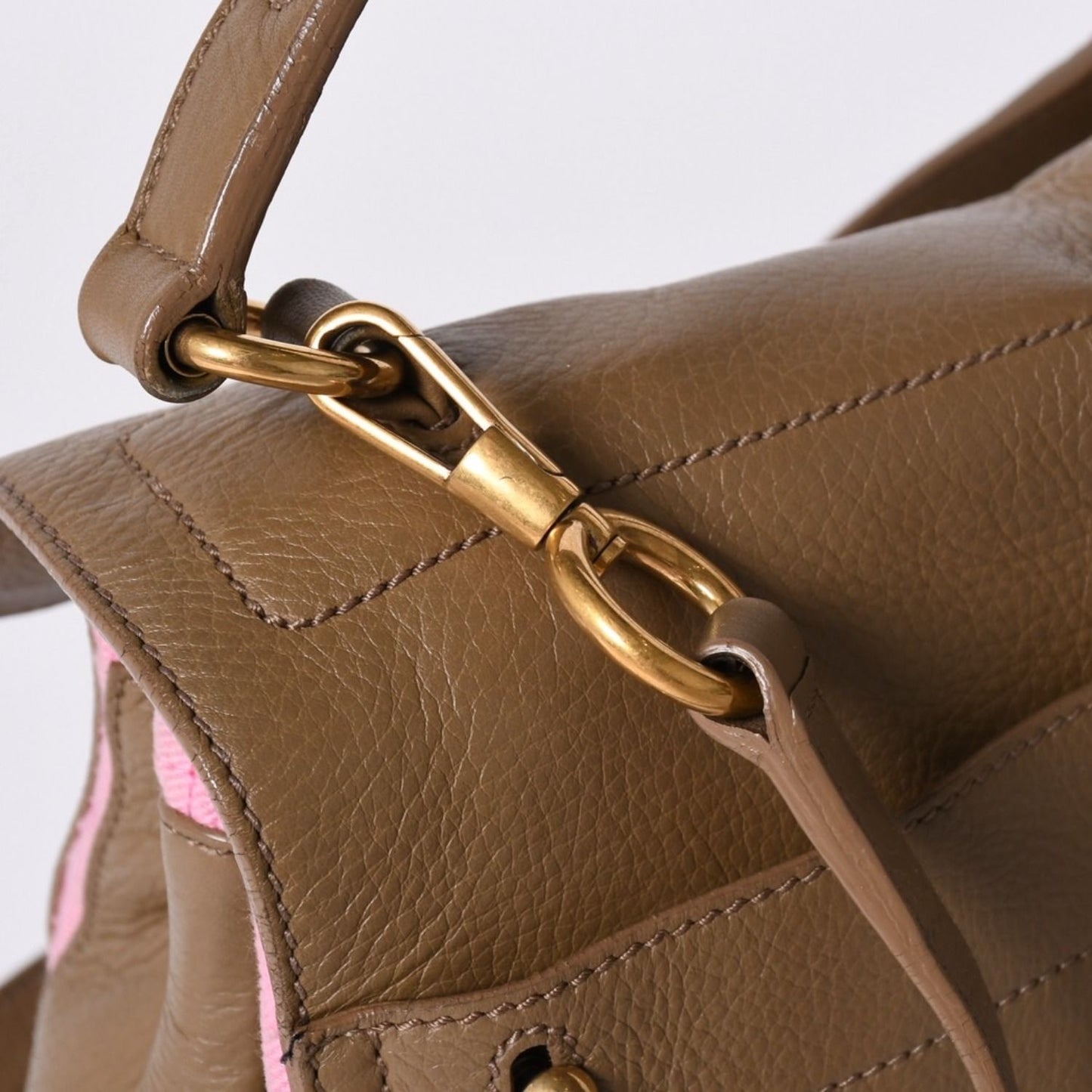 Saint Laurent Muse Two Shoulder Bag Beige Pink Leather Gold — view 7