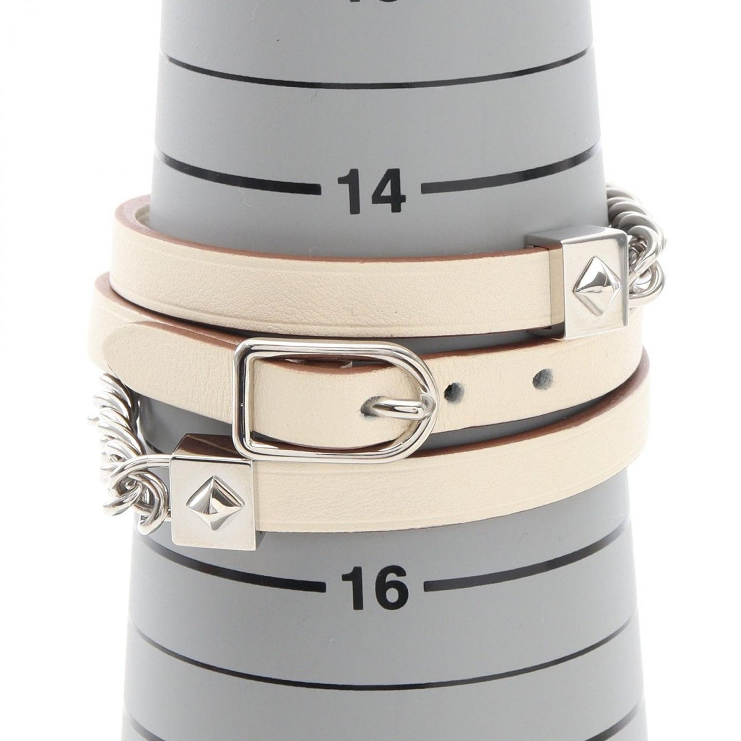 Hermes Bracelet Gourmet Esketre Triple Tour Stainless Steel Leather — view 6