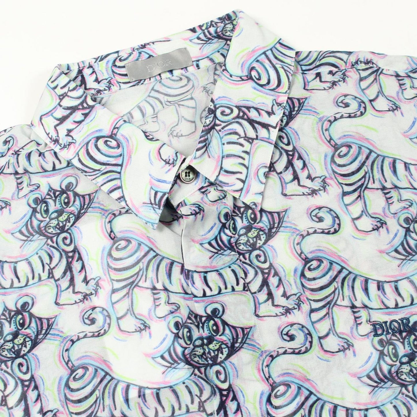 Dior Kenny Scharf Tiger Short Sleeve Cotton Shirt — view 5