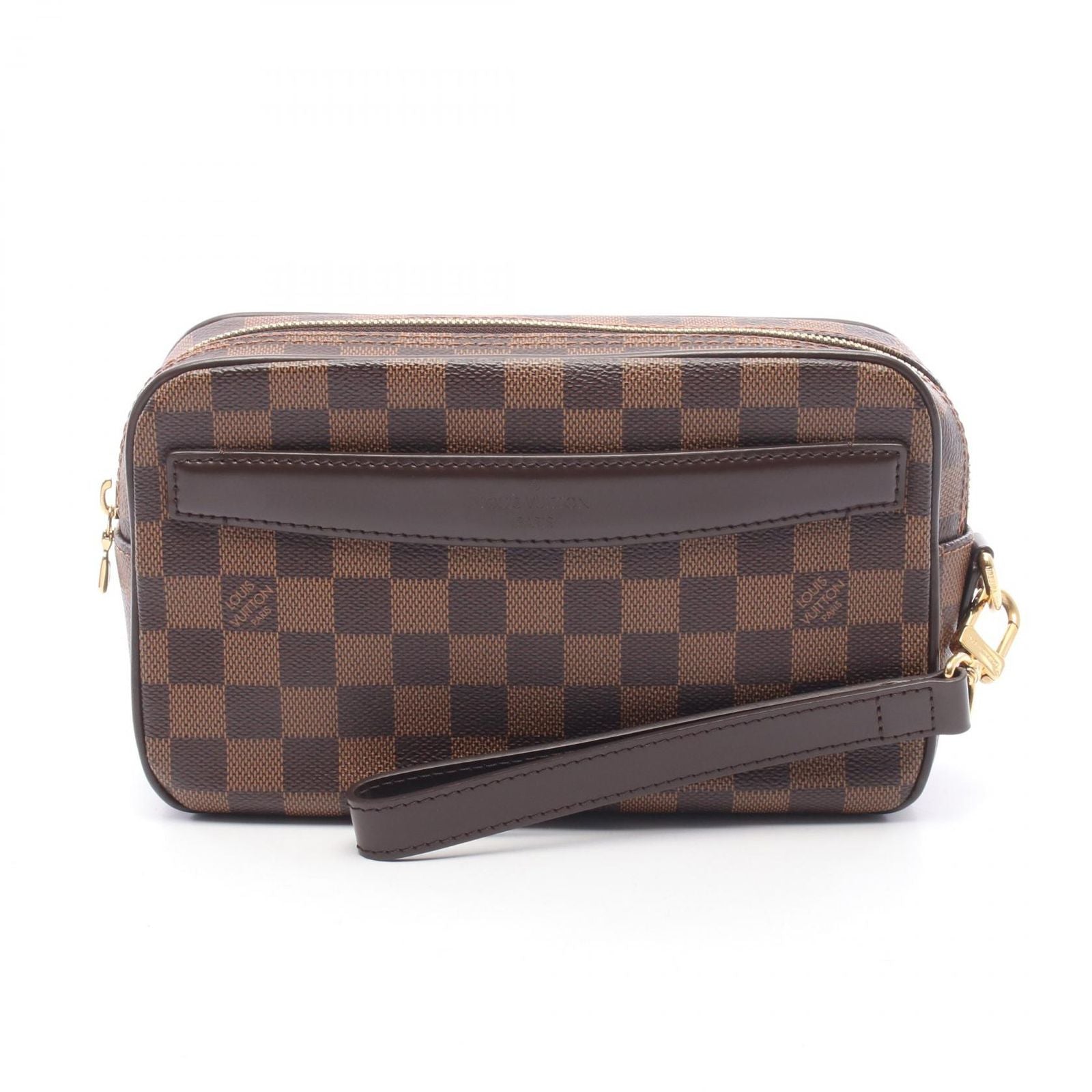 Louis Vuitton Clutch Pochette Saint Paul Damier Ebene Canvas Leather