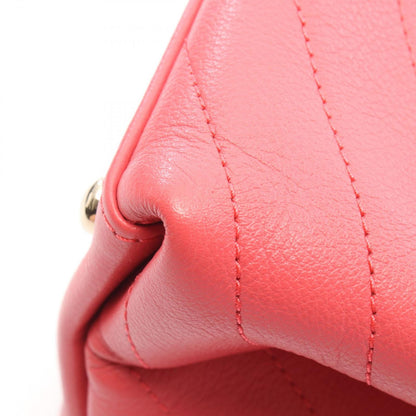 Chanel Handbag Blanc Stitch 2-Way Pink Leather Top Handle Flap Bag — view 8